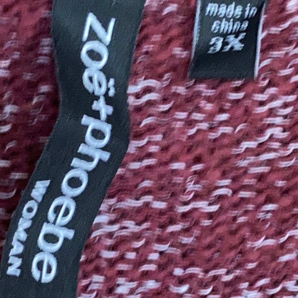 Zoe + Phoebe sweater tawny port heathered pullover casual office 3X - Picture 9 of 17